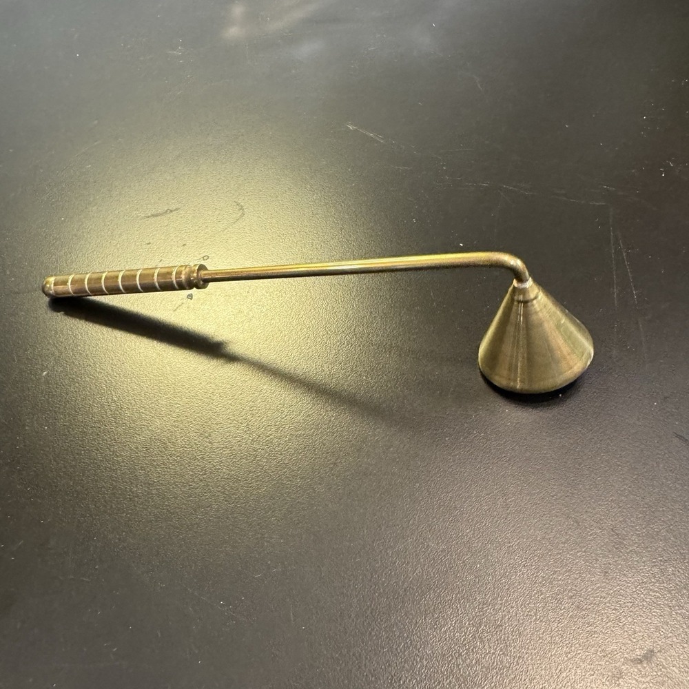 Old Brass Candle Snuffer Solid Brass Nice Patina 8.5" Long